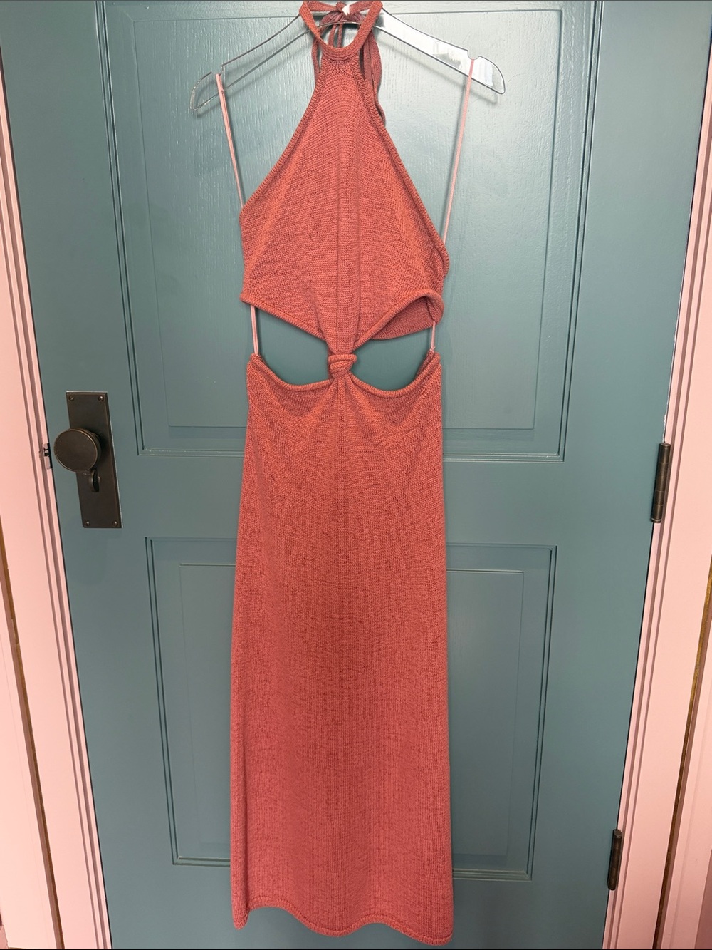 Cult Gaia Cutout Halter Knit Maxi Dress
